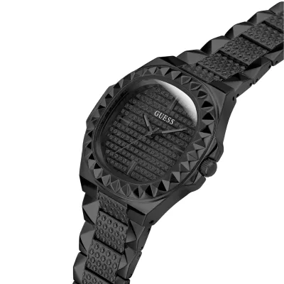 Guess Black studded rebel watch